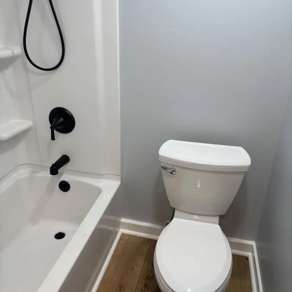 Modern Toilet with Black Metal Accents